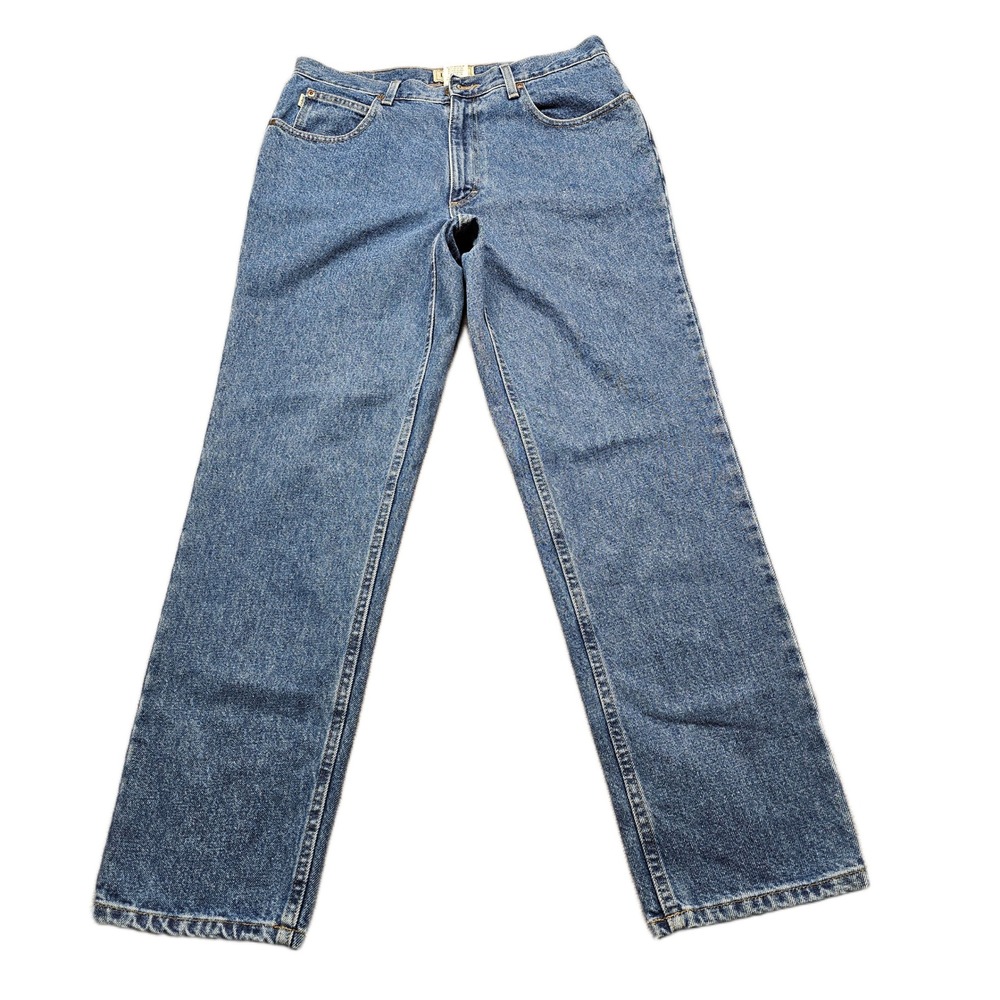 L.L. Bean Jeans Men 33x30 Blue Denim Classic Fit Medium Wash Grunge Straight Leg